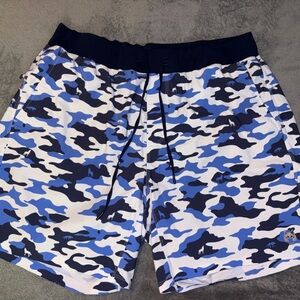 Men's Blue Camo Athletic Shorts